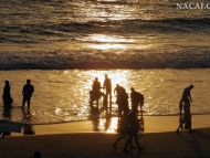 Večer na pobřeží. Varkala. Kerala, Indie