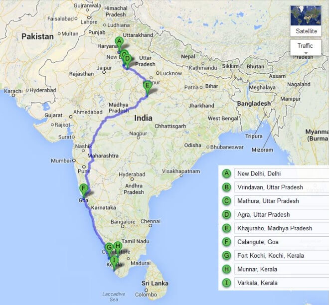 Cestování - Indie: Západní pobřeží, Goa, Kerala, cesta na sever Indie