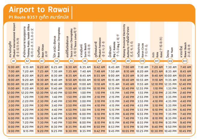 Autobus z letiště Phuket, Thajsko