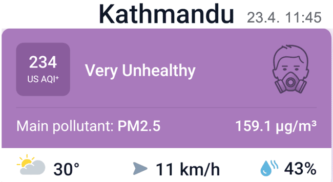 Počasí Nepál: smog v Káthmándů Počasí Nepál: smog v Kathmandu